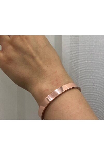 KAVELE Mıktanıslı Bakır Bileklik Düz 10 Mm Model Stres Kutulu Hediyelik