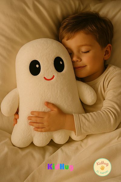 KidHug Snooly & Snoozy Premium Cute Ghost Child Pillow Sleeping Companion 38 cm