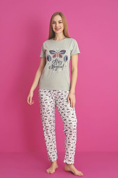 Farya Home Комплект пижама с къс ръкав и мотив от памук Dreamy