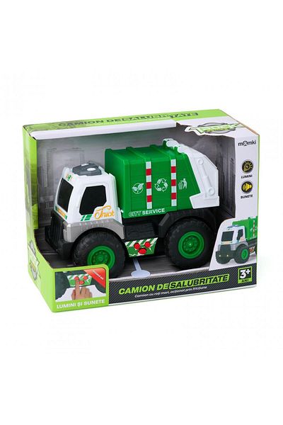 MomKi Sanitation Truck With Lights, Sounds And Moving Details,