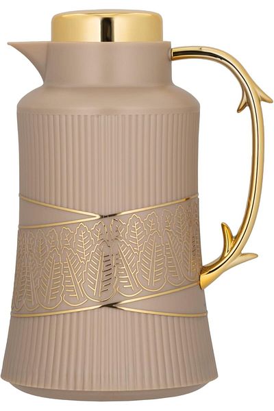 ALSAIF Deva Coffee And Tea Vaccum Flask In Gold / Leak-proof And Keeps Drinks Hot 1 Liter