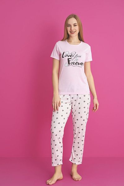 Farya Home Dreamy Cotton Patterned Short Sleeve Pajama Set