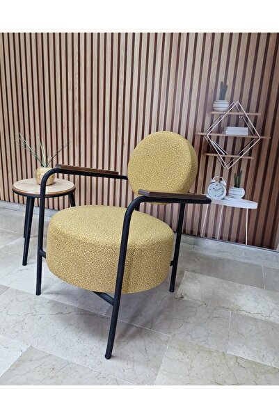 WATERYBROOK VENÜS Keten Koltuk Berjer -Metal-Ofis Koltuğu - Büro Koltugu - Keten Gri Berjer