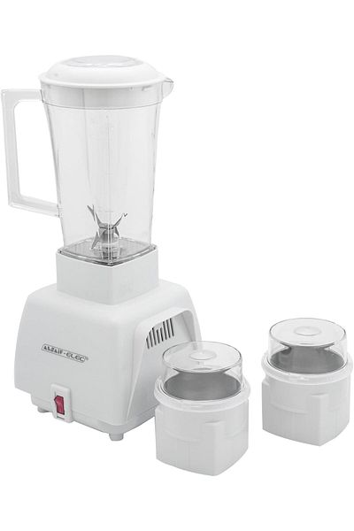 ALSAIF Electric Blender One Speed With Indicator Light 3 In 1 Grater, Coffee Grinder, Plastic Jar, 350w