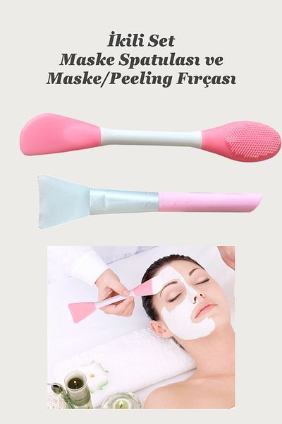 Easy Beauty Set of 2 Silicone Mask Applying Brushes - Mask Spatula - Facial Cleansing Peeling Brush