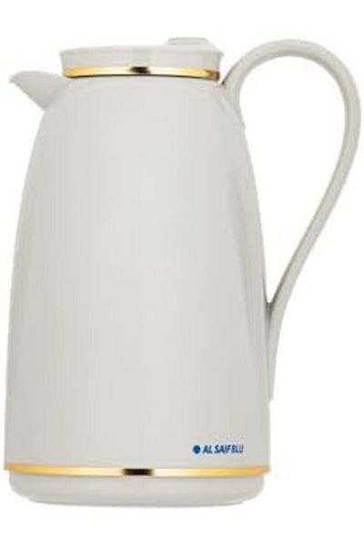 ALSAIF Blu Coffee And Tea Vacuum Flask, Leak-proof And Keeps Drinks Hot, 1l, Grey/gold