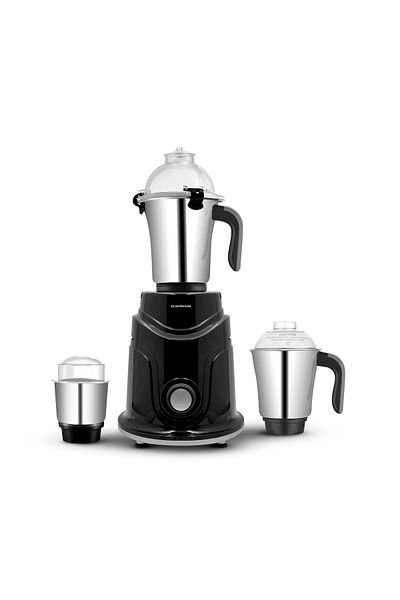 Olsenmark 3-in-1 Mixer Grinder 20cm Non-stick Pan | 3-speed, Incher, Ss Jars & Blades