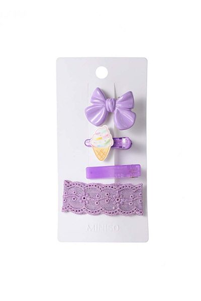 Miniso Cute Bow Hair Clip for Kids - 4 Pieces