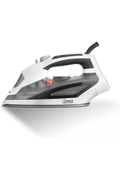 JANO Steam Iron from Jano with Ceramic Coated Plate, 2200W Power, Black and White