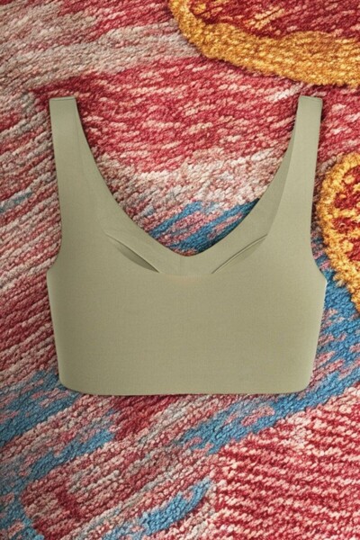 QKK Лазерний виріз, 2-х частинний хакі бралет, знімні вкладиші та бюстгальтер QS.HTK.YY.NK.LT.GRN.PNK.