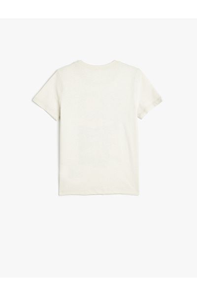 Koton New Season Short Sleeve Crew Neck Print Detailed Cotton T-Shirt