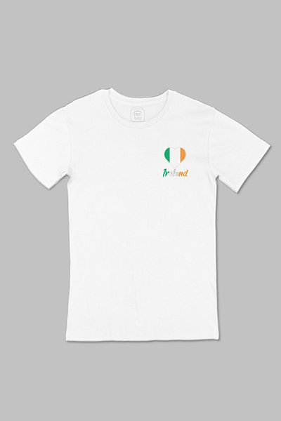 Free Tarz Irish Printed Pocket Design White T-Shirt