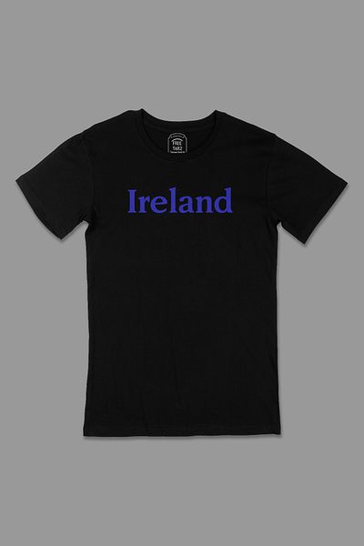 Free Tarz Ireland Irish Large Printed Black T-Shirt