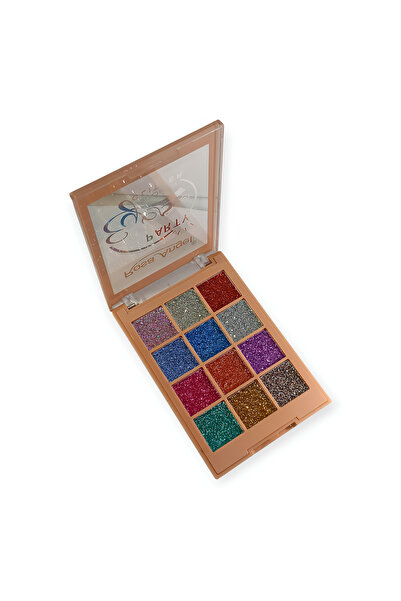 Rosa Angel Yüz Ve Vücut Farı Glitter 3 Farklı Sim Paleti Ve Renk- Göz Farı Gıltter 12'li Paleti