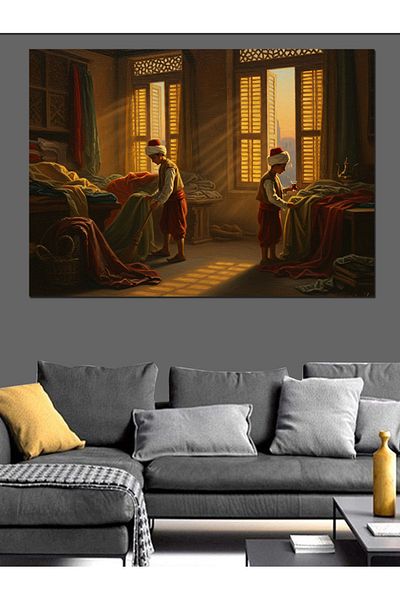 Tablomega Osmanlıda Kumaşçı Decorative Canvas - Mdf Wood Painting