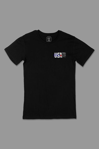 Free Tarz Μαύρο μπλουζάκι με σχέδιο τσέπης USA Star Design