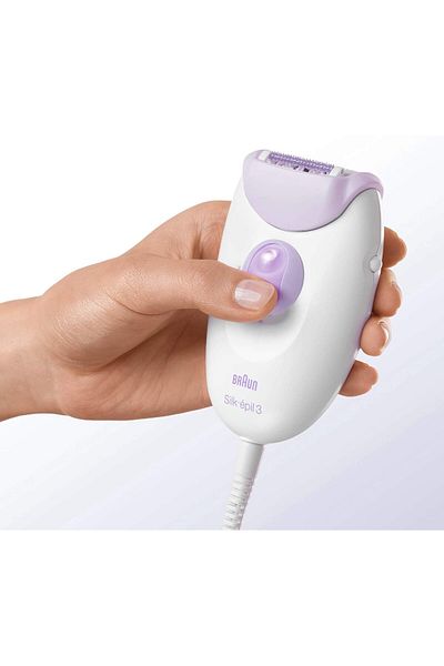 Braun آلة إزالة الشعر Silk-Epil 3 3170 باللون الأرجواني/الأبيض