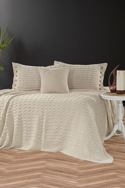 coton doux Tulip Knitwear Bedding Set 220 X 240 (Stone)