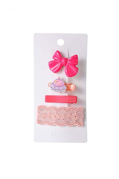 Miniso Cute Bow Hair Clip for Kids - 4 Pieces