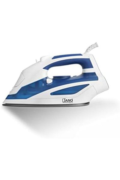 JANO Electric Steam Iron, Non-stick Soleplate, Dry Steam Spray Burst Vertical Steam, 2200w, White/blue