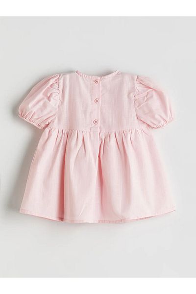 LC Waikiki Lcw Baby Pink Ribbon Detailed Cotton Baby Girl Dress