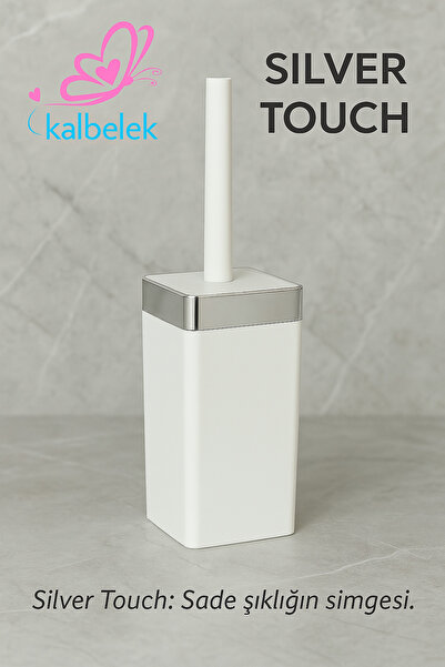 Kalbelek Silver Touch Wc Tuvalet Banyo Fırçası – Beyaz Krom Detaylı Klozet Fı...