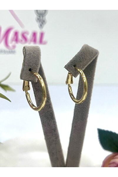 XUPING JEWELRY Klipsli Gold Halka Küpe (14k Gold 2cm)