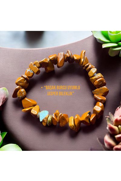 Efulim Hediyelik Zodiac Bracelet - Virgo - Jasper Natural Stone Bracelet - (Sent with a Cloth Bag)