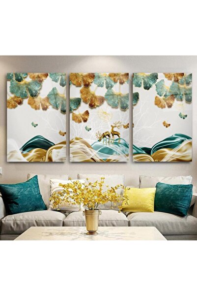 TAULART TABLĂ DE STICLA INRĂZĂBILĂ DESIGN MODERN NATURAL, 3 PIECE, TABLĂ DE L...