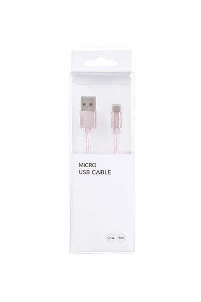 Miniso Shielded Micro USB Charging Cable (Pink) - 1 Meter