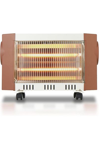 JANO 1500w Electric Heater With Wheels , Brown Jn070001 2 Years Warranty