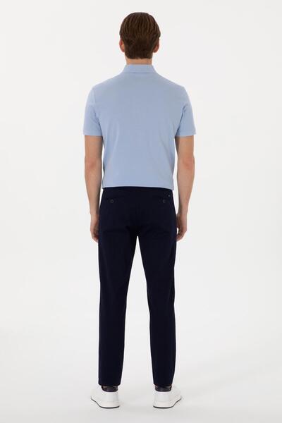 U.S. Polo Assn. U.S. Polo Assn. Men's Woven Plain Fabric Slim Fit Navy Blue Chino Pants