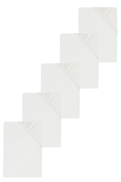 COTENCONCEPT 5 قطع ملاءة سرير مفردة من القطن مقاس 80 × 200 × 30 سم من القطن الممشط المرن