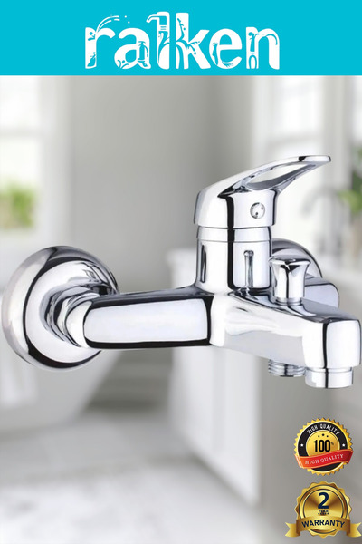 RALKEN Krom Banyo Duş Bataryası Musluğu - %100 Pirinç, Paslanmaz, Ağır Gövde