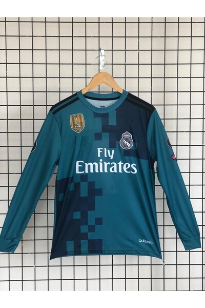 yenteks Uzun Kol Ronaldo Turkuaz 2018 Yetişkin Futbol Forması Hediyeli
