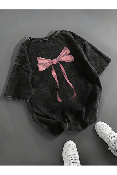 bellanova Tricou vintage oversize cu fundă imprimată pe spate