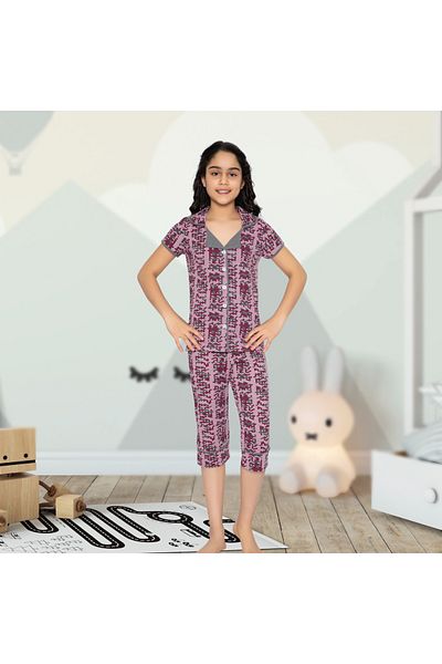 ERTA GOLD Girl's Buttoned Summer Capri Suit