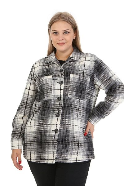 MYLİNE Textured Checkered Lined Jacket
