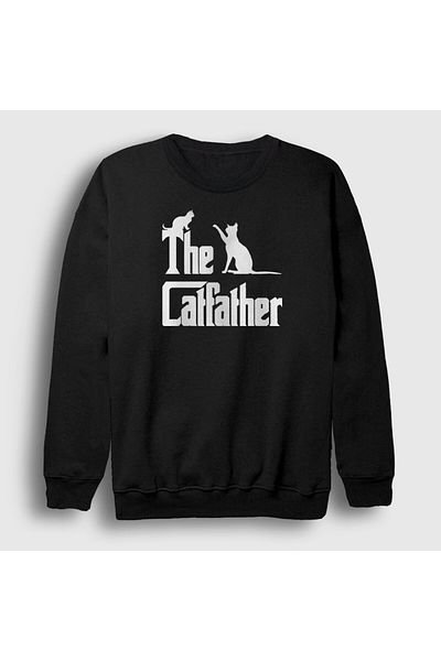 Presmono Unisex Μαύρο The Catfather Gift Φούτερ για γάτα 534508 ττ
