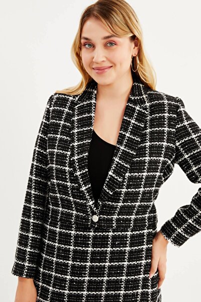 MYLİNE Astarlı Blazer Tüvit Ceket