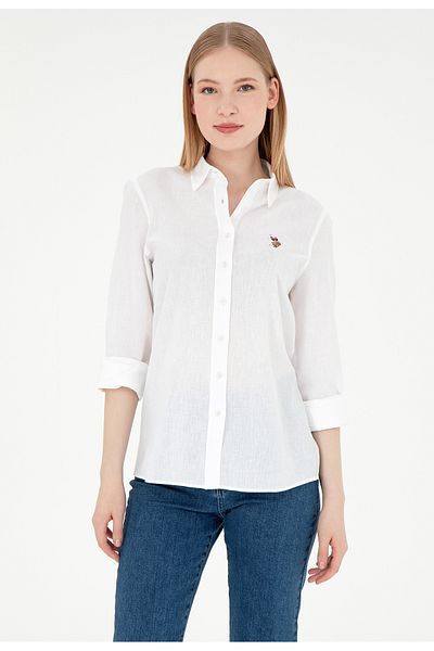 U.S. Polo Assn. Cămașă albă Classic Fit pentru damă Dmk.elmy025y