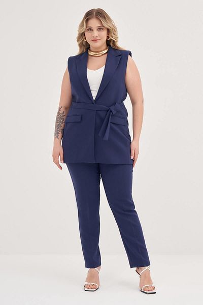 MYLİNE Lined Belted Long Vest