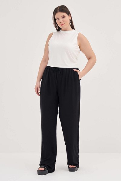 MYLİNE Pantaloni cu croială dreaptă, cu centură cu șireturi