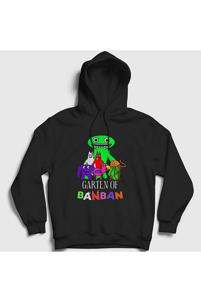 Presmono Унисекс черен суитшърт с качулка All Garten Of Banban 531330tt