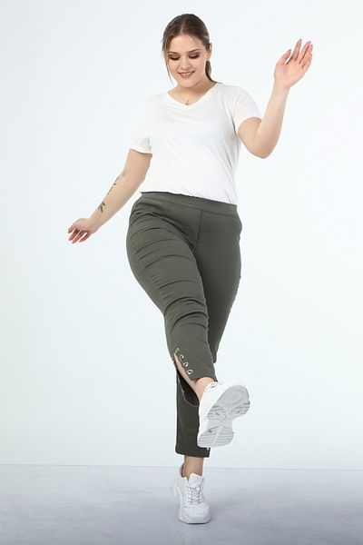 MYLİNE Elastic Waist Bird Eye Detailed Trousers