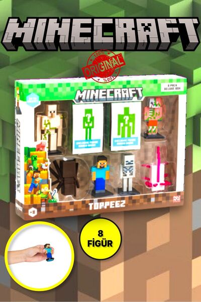 TOYFEST Minecraft 3D Figür Toppeez 8'li Delüks Set - MODEL 1