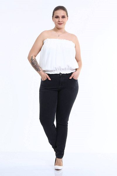 MYLİNE Back Pocket Stone Print Denim Trousers