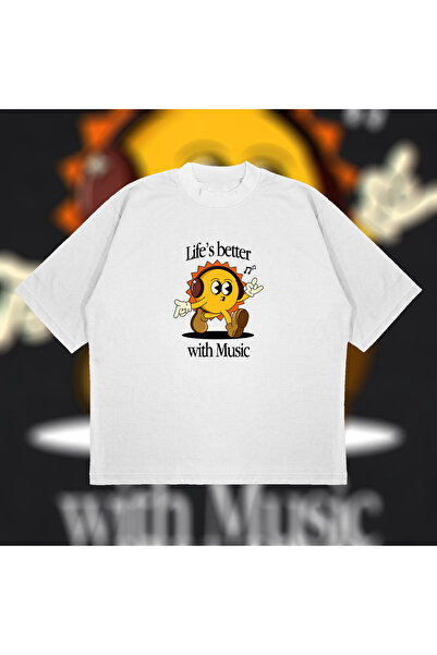 PURE POWER Life Is Better supradimensionat Bumbac unisex țesătură groasă resp...