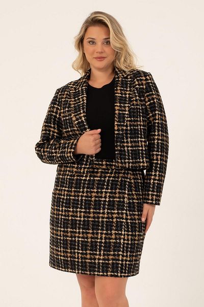 MYLİNE Lined Crop Tweed Jacket