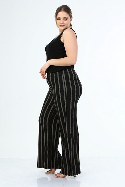 MYLİNE Slit Leg Trousers with Elastic Waist